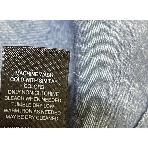 WHBM Popover Top Chambray Blue Size 12 Tunic top Long Sleeve Cotton - Picture 8 of 8